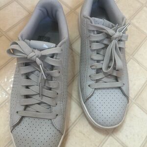 Puma Perforated Lace-Up Sneakers - Light Gray